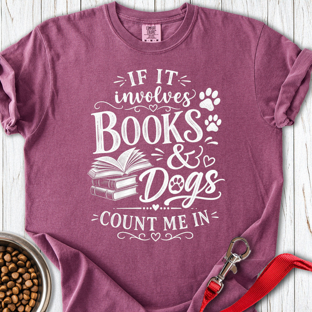 Books And Dogs Premium Tee Gift For Dog Lover