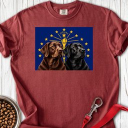 Black And Chocolate Labrador Indiana Flag Premium Tee Gift For Dog Lover