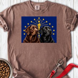Black And Chocolate Labrador Indiana Flag Premium Tee Gift For Dog Lover