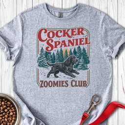 Black Cocker Spaniel Zoomies Club T Shirt Gift For Dog Lover