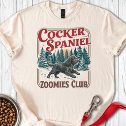 Black Cocker Spaniel Zoomies Club T Shirt Gift For Dog Lover
