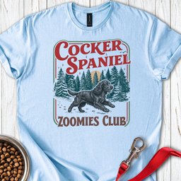 Black Cocker Spaniel Zoomies Club T Shirt Gift For Dog Lover