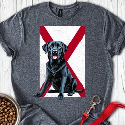 Black Labrador Alabama Flag T Shirt Gift For Dog Lover