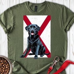 Black Labrador Alabama Flag T Shirt Gift For Dog Lover