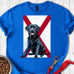 Black Labrador Alabama Flag T Shirt Gift For Dog Lover