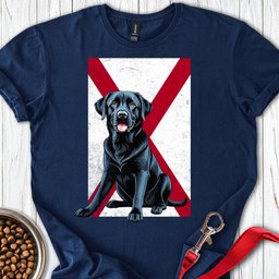 Black Labrador Alabama Flag T Shirt Gift For Dog Lover