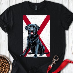 Black Labrador Alabama Flag T Shirt Gift For Dog Lover