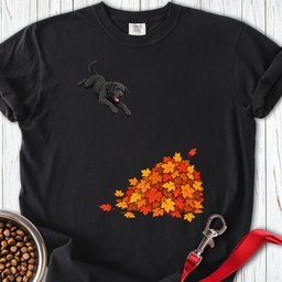 Black Labrador Leaf Pile Premium Tee Gift For Dog Lover