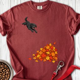 Black Labrador Leaf Pile Premium Tee Gift For Dog Lover