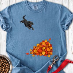 Black Labrador Leaf Pile Premium Tee Gift For Dog Lover