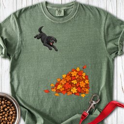 Black Labrador Leaf Pile Premium Tee Gift For Dog Lover
