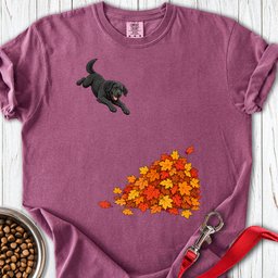 Black Labrador Leaf Pile Premium Tee Gift For Dog Lover
