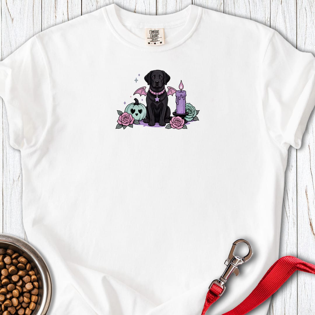 Black Lab Halloween Pastel Goth Premium Tee Small Print Gift For Dog Lover