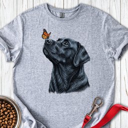 Black Labrador Butterfly T Shirt Gift For Dog Lover
