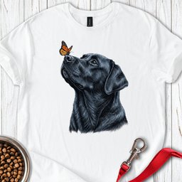 Black Labrador Butterfly T Shirt Gift For Dog Lover