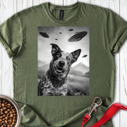 Blue Heeler Ufo T Shirt Gift For Dog Lover