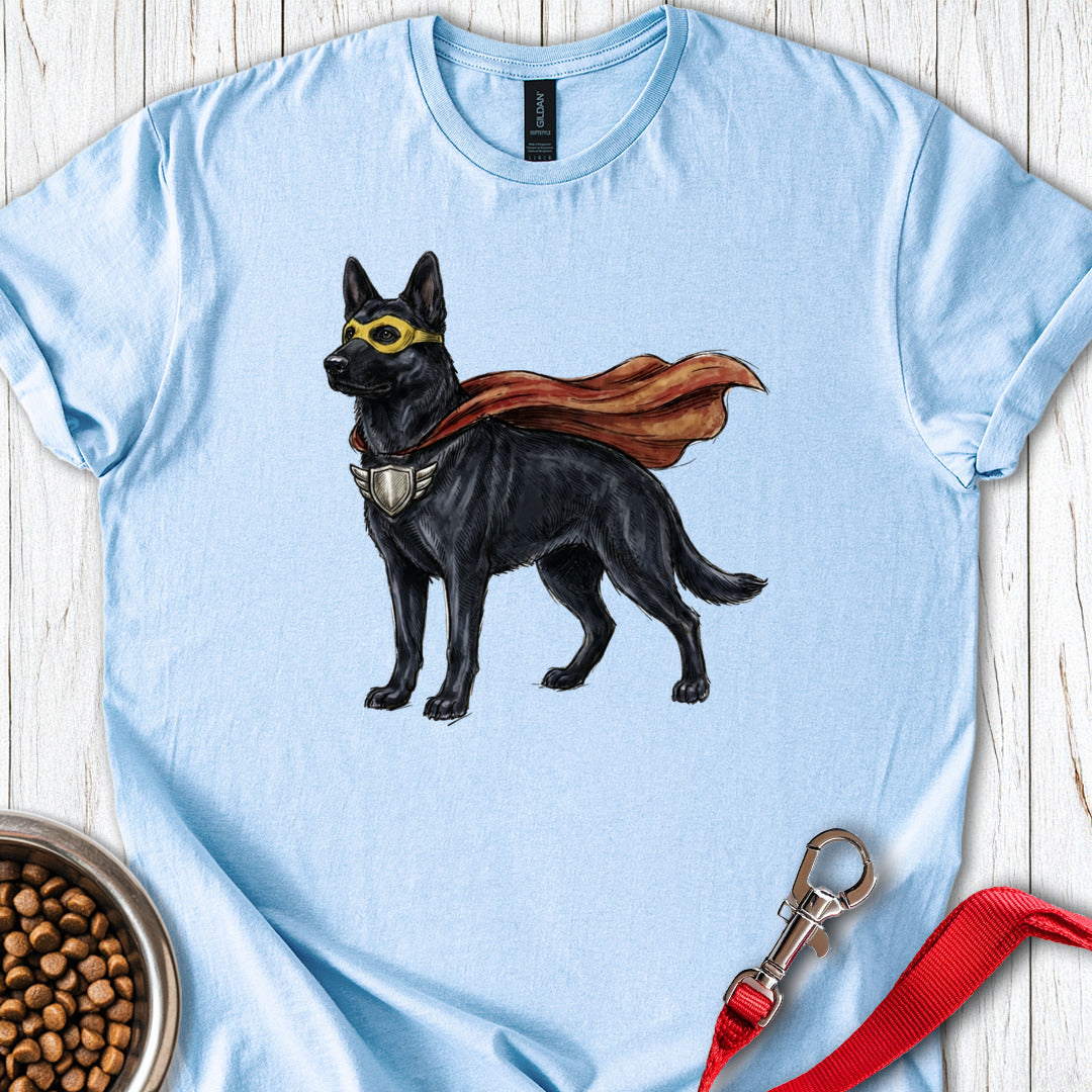 Black German Shepherd Superhero T Shirt Gift For Dog Lover