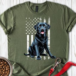 Black Lab USA Flag T Shirt Gift For Dog Lover