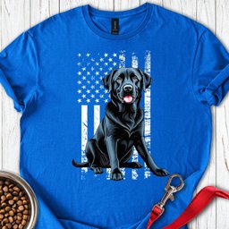 Black Lab USA Flag T Shirt Gift For Dog Lover