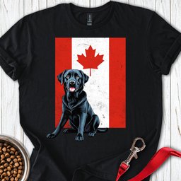 Black Labrador Canada Flag T Shirt Gift For Dog Lover