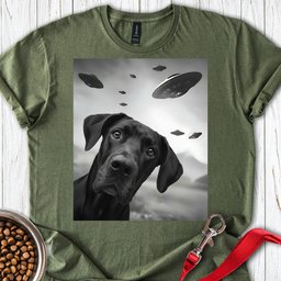 Black Great Dane Ufo T Shirt Gift For Dog Lover