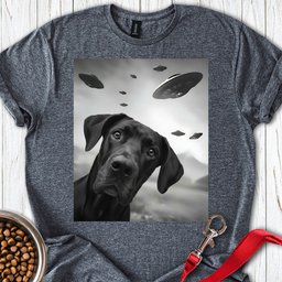 Black Great Dane Ufo T Shirt Gift For Dog Lover