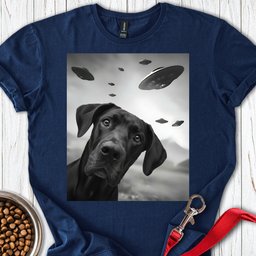 Black Great Dane Ufo T Shirt Gift For Dog Lover