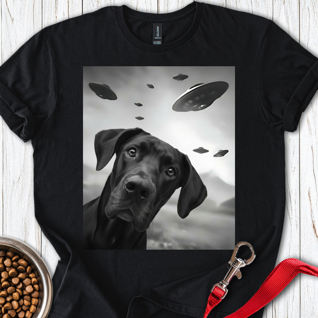 Black Great Dane Ufo T Shirt Gift For Dog Lover