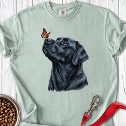 Black Labrador Butterfly Premium Tee Gift For Dog Lover