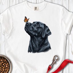 Black Labrador Butterfly Premium Tee Gift For Dog Lover