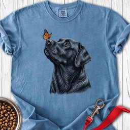 Black Labrador Butterfly Premium Tee Gift For Dog Lover