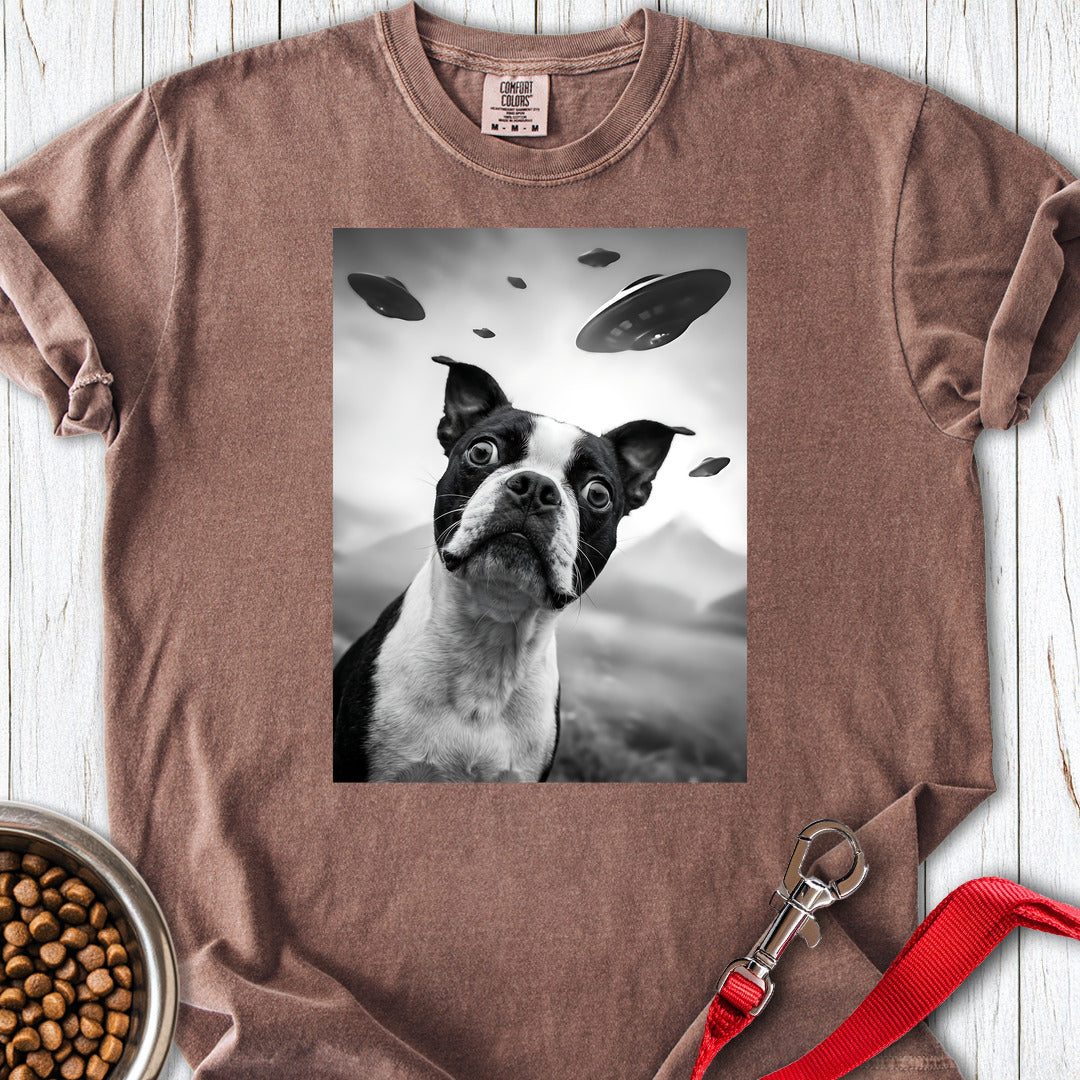 Boston Terrier Ufo Premium Tee Gift For Dog Lover