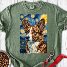 Cardigan Welsh Corgi Red Brindle Van Gogh Premium Tee Gift For Dog Lover