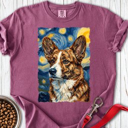 Cardigan Welsh Corgi Red Brindle Van Gogh Premium Tee Gift For Dog Lover