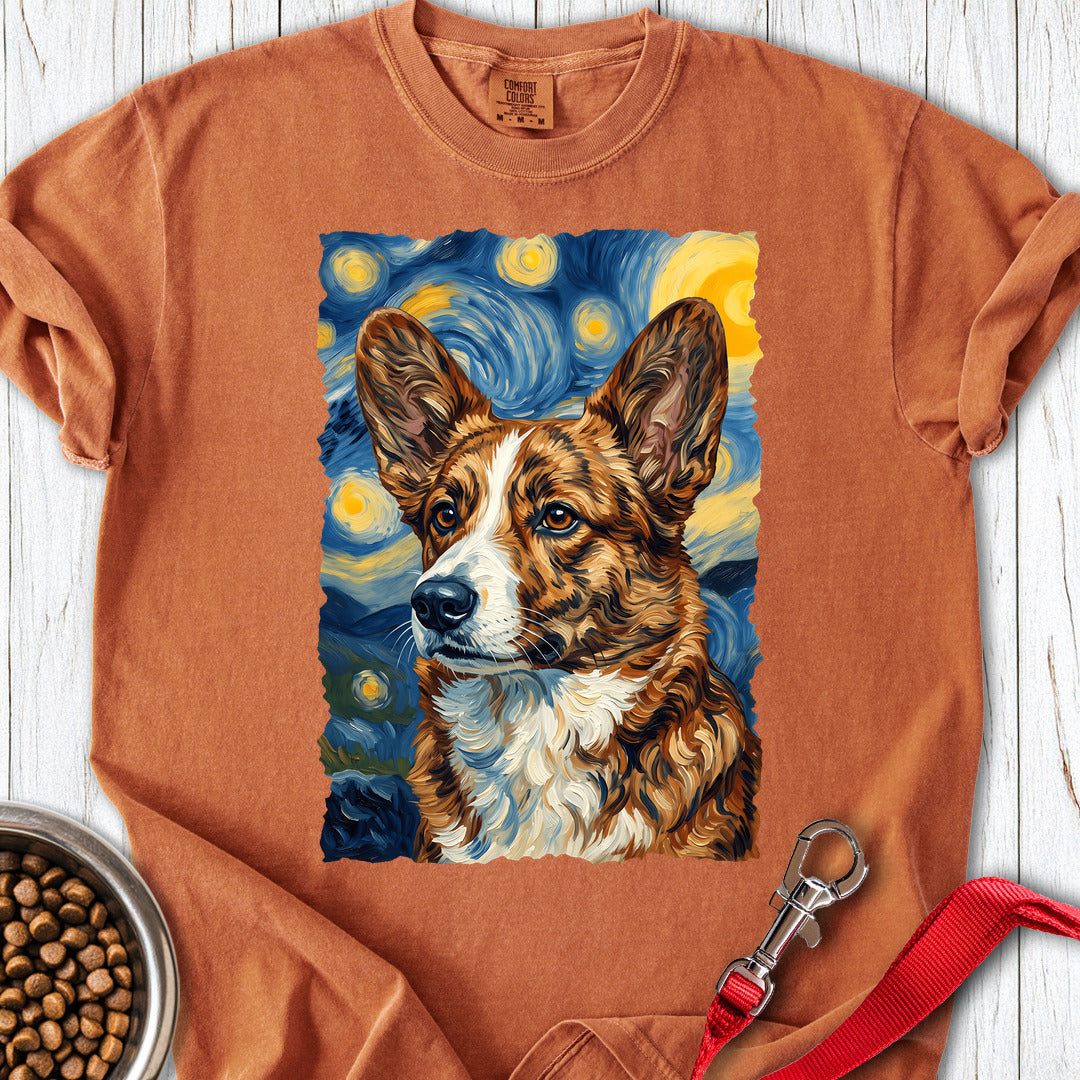 Cardigan Welsh Corgi Red Brindle Van Gogh Premium Tee Gift For Dog Lover
