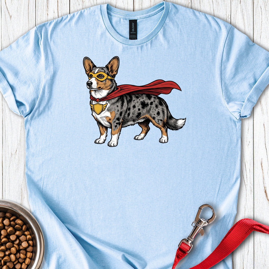 Cardigan Welsh Corgi Blue Merle Superhero T Shirt Gift For Dog Lover