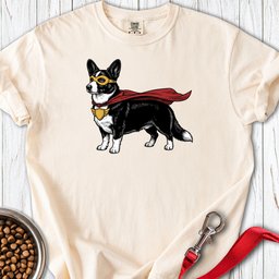 Cardigan Welsh Corgi Black And White Superhero Premium Tee Gift For Dog Lover