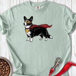 Cardigan Welsh Corgi Black And White Superhero Premium Tee Gift For Dog Lover