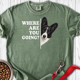 Cardigan Welsh Corgi Black And White Where Are You Going Premium Tee Gift For Dog Lover