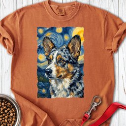 Cardigan Welsh Corgi Blue Merle Van Gogh Premium Tee Gift For Dog Lover
