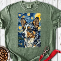 Cardigan Welsh Corgi Blue Merle Van Gogh Premium Tee Gift For Dog Lover