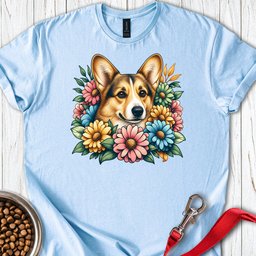 Cardigan Welsh Corgi Sable Flowers T Shirt Gift For Dog Lover