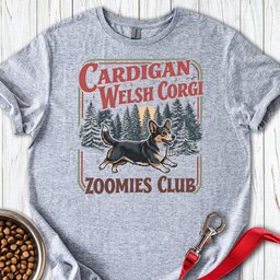 Cardigan Welsh Corgi Zoomies Club T Shirt Gift For Dog Lover