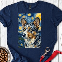 Cardigan Welsh Corgi Blue Merle Van Gogh T Shirt Gift For Dog Lover