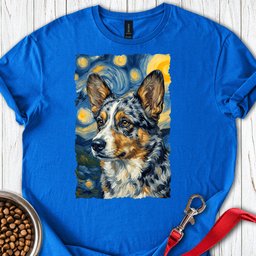 Cardigan Welsh Corgi Blue Merle Van Gogh T Shirt Gift For Dog Lover