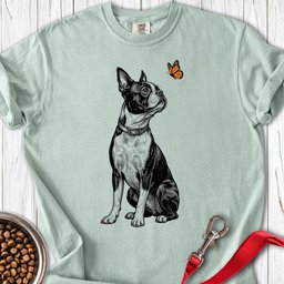 Boston Terrier Butterfly Premium Tee Gift For Dog Lover