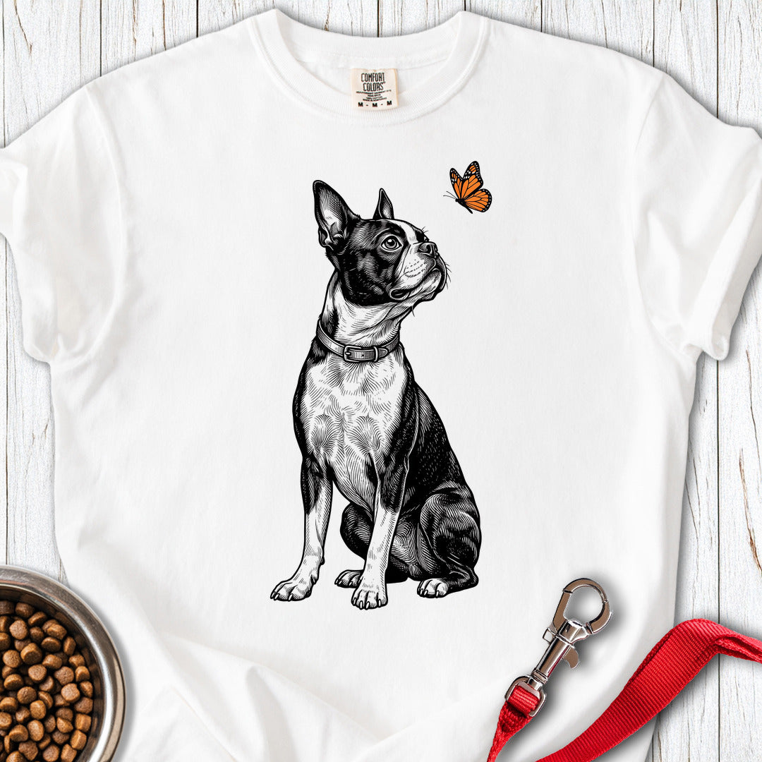 Boston Terrier Butterfly Premium Tee Gift For Dog Lover