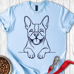 Boston Terrier Lineart T Shirt Gift For Dog Lover