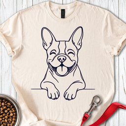 Boston Terrier Lineart T Shirt Gift For Dog Lover
