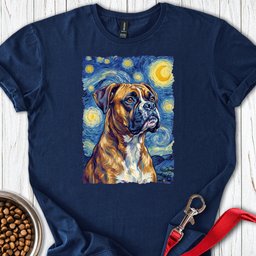 Boxer Van Gogh T Shirt Gift For Dog Lover